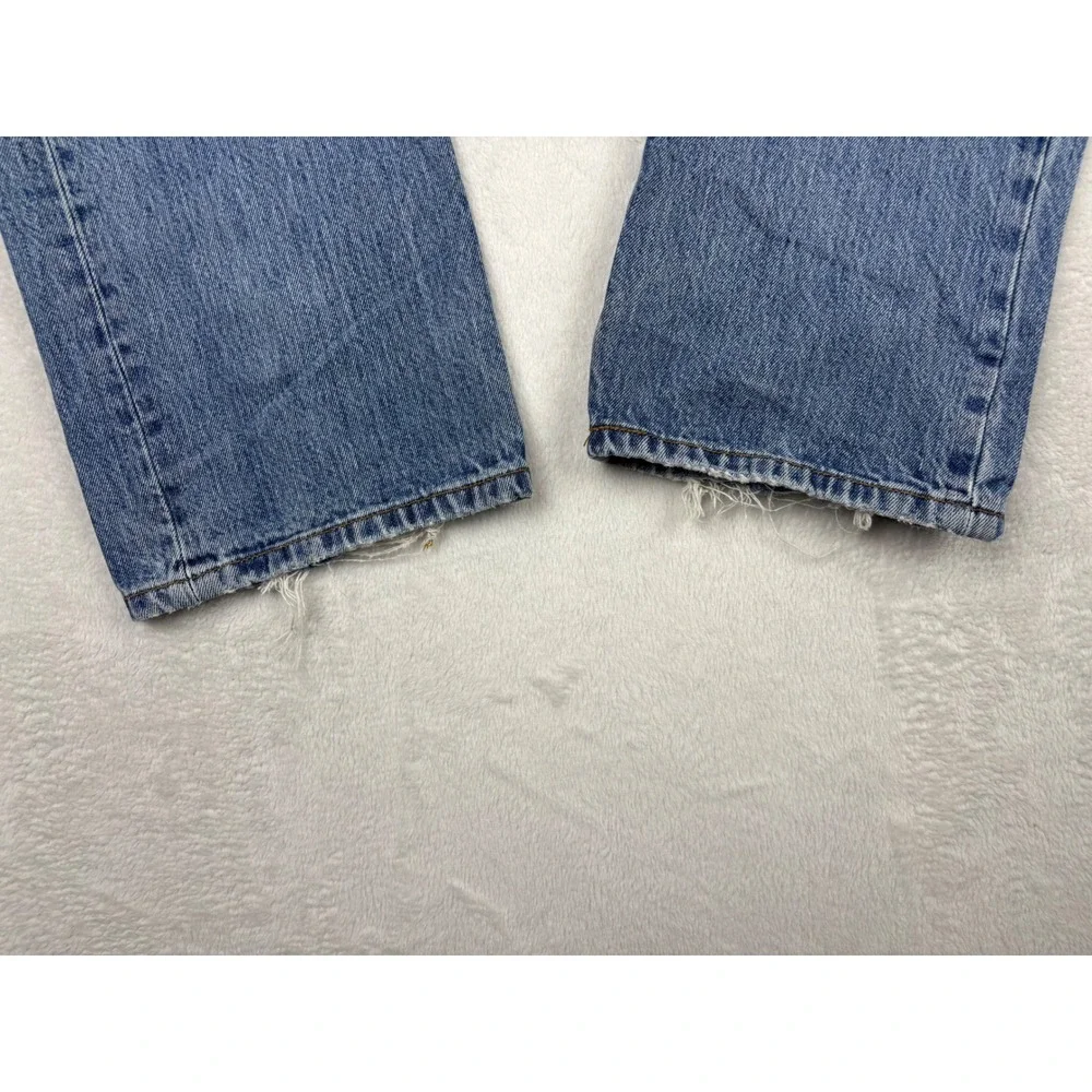 Levis 501 Men's 36x30 Y2K Medium Light Wash Grungy Skater Distressed Faded Jeans